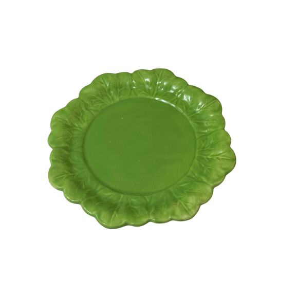 1 midcentury modern MCM vintage green cabbage holland mold plate - Picture 1 of 6